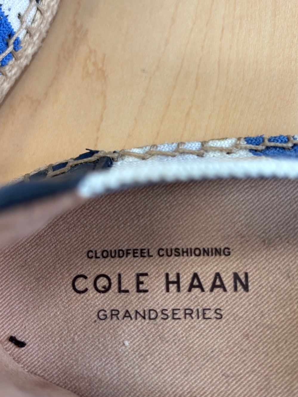 Cole Haan Striped Knit Slip-On Espadrilles — White, Blue & Navy - Picture 4 of 4